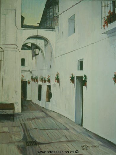 Título: Arcos de la Frontera (Cádiz) Año:1999 Técnica:Óleo sobre lienzo Medidas:65x50