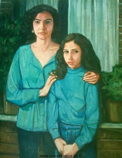 Título: Teresa y Paula Año: 1990 Técnica: Óleo sobre lienzo Medidas:73x92