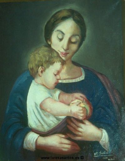 Título: Virgen con el niño Año: 1961 Técnica:Oleo sobre lienzo Medidas:54x65